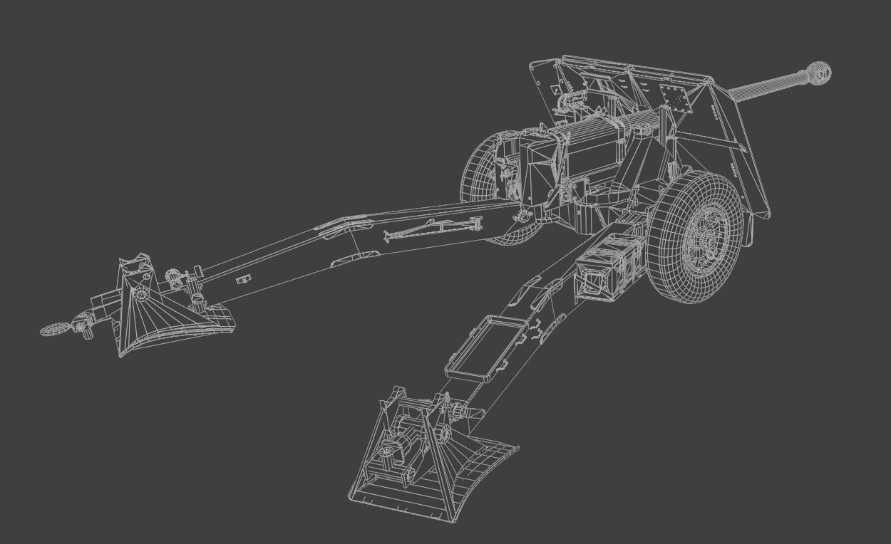 Ordnance QF 17-Pounder Anti-Tank Gun Low-poly 3D model_8