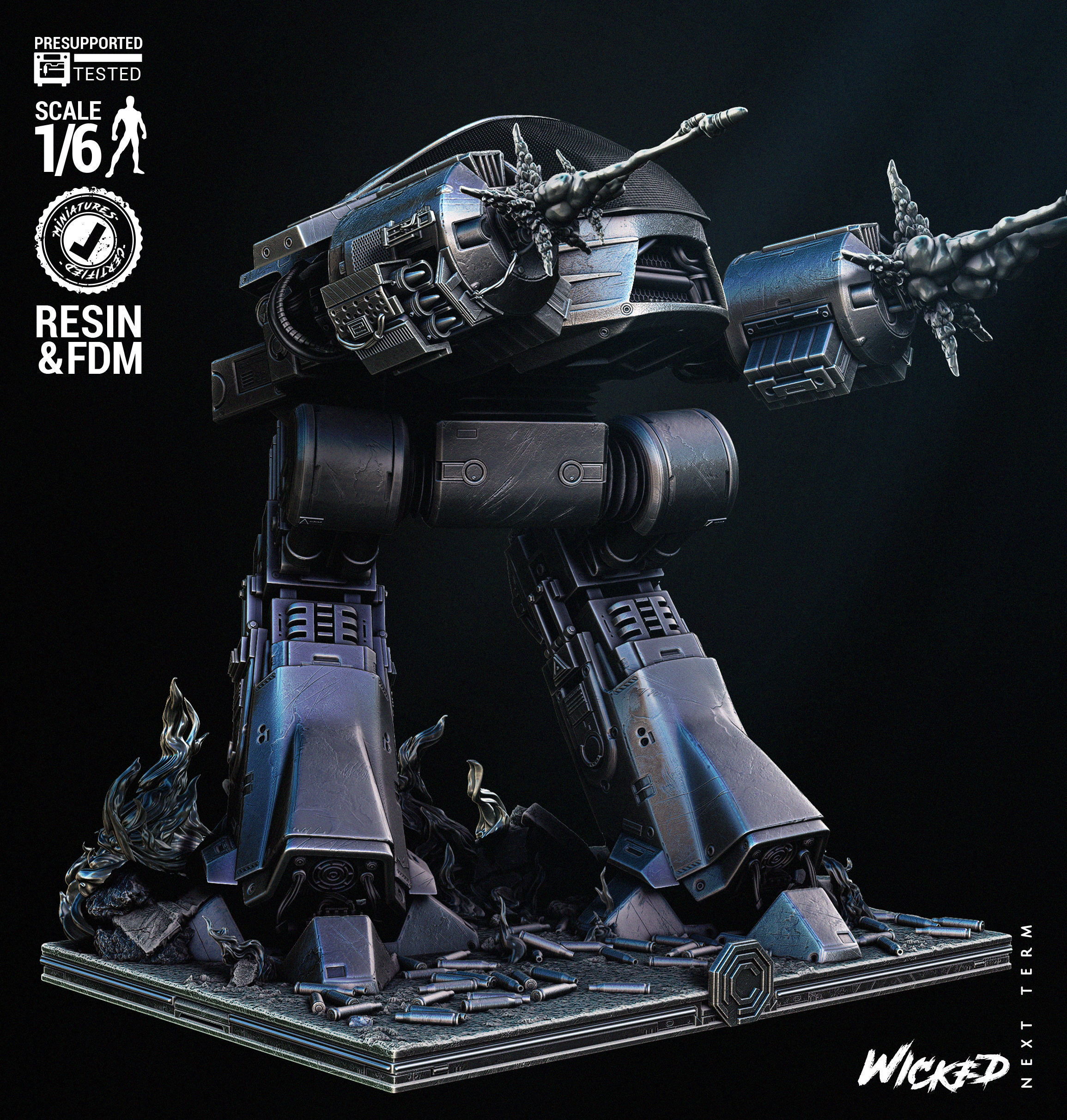 Wicked Movies ED 209 Sculpture Tested for 3D printing  3D print model_16