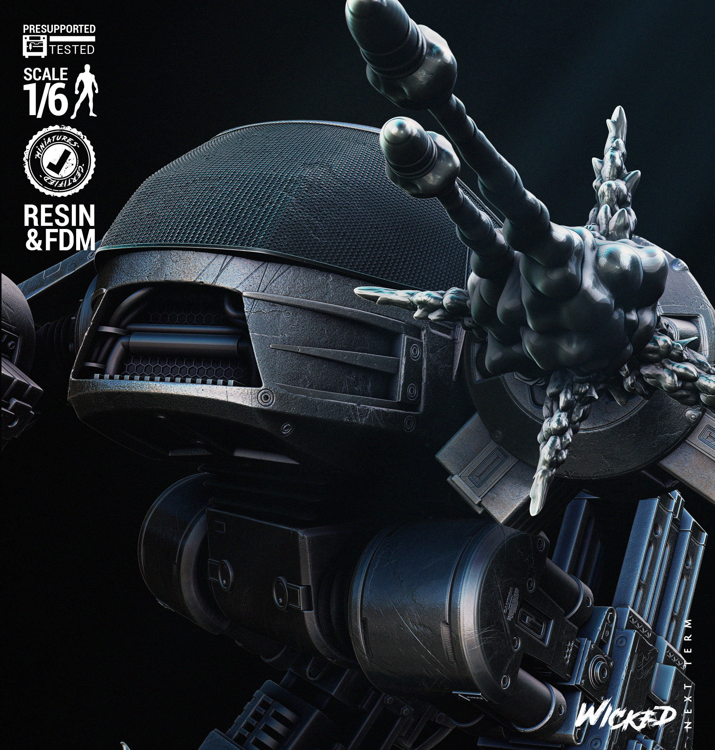 Wicked Movies ED 209 Sculpture Tested for 3D printing  3D print model_38