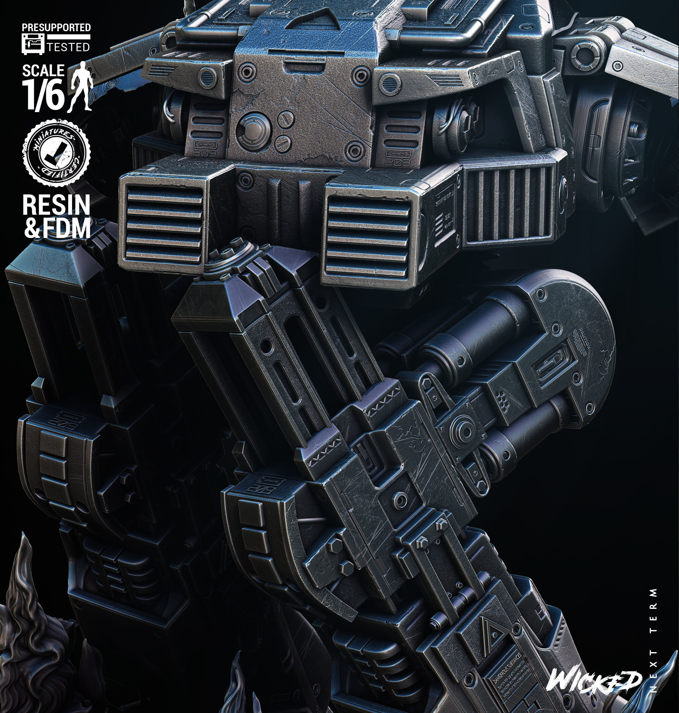 Wicked Movies ED 209 Sculpture Tested for 3D printing  3D print model_42