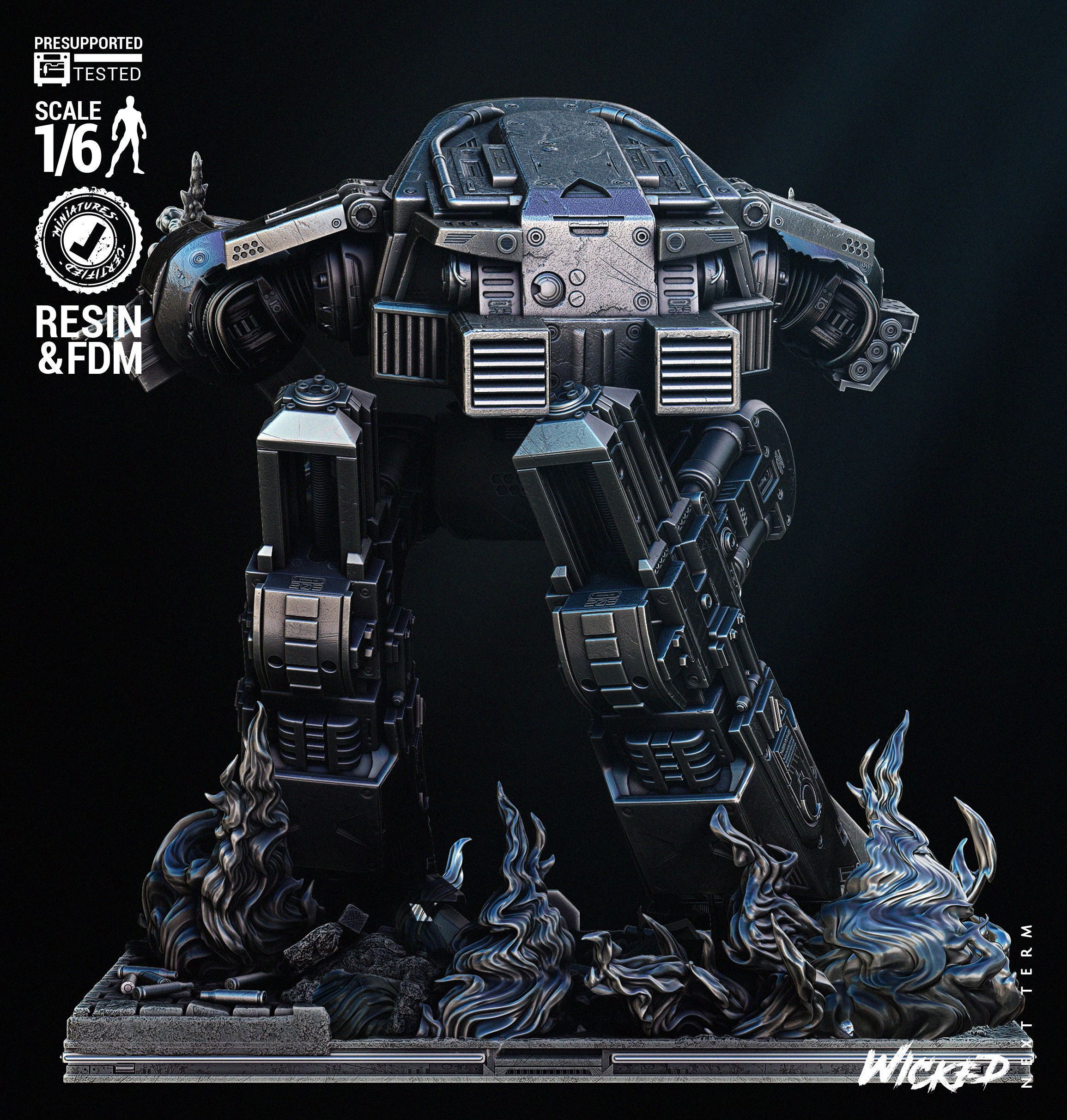 Wicked Movies ED 209 Sculpture Tested for 3D printing  3D print model_19