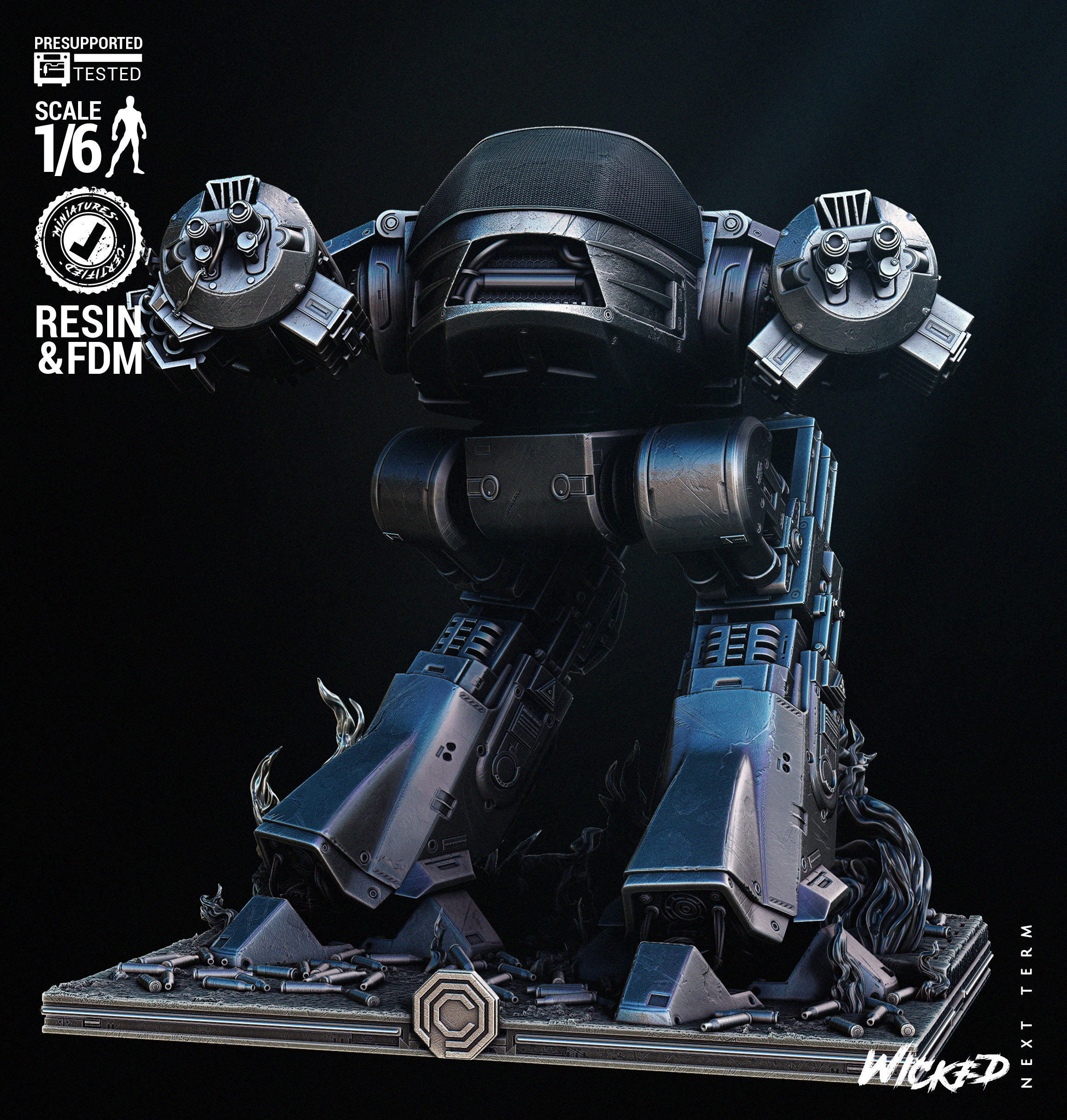 Wicked Movies ED 209 Sculpture Tested for 3D printing  3D print model_49
