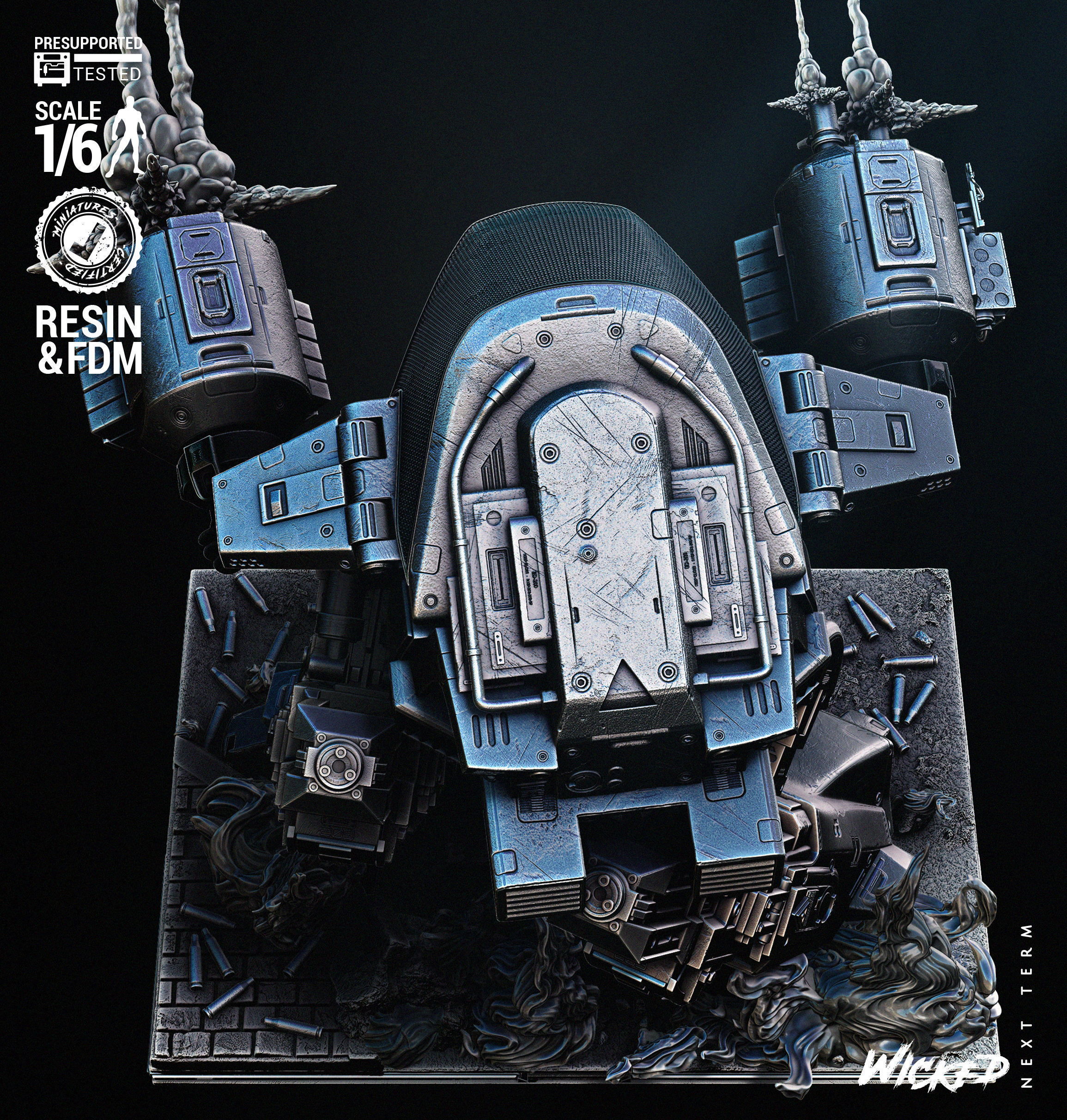Wicked Movies ED 209 Sculpture Tested for 3D printing  3D print model_77