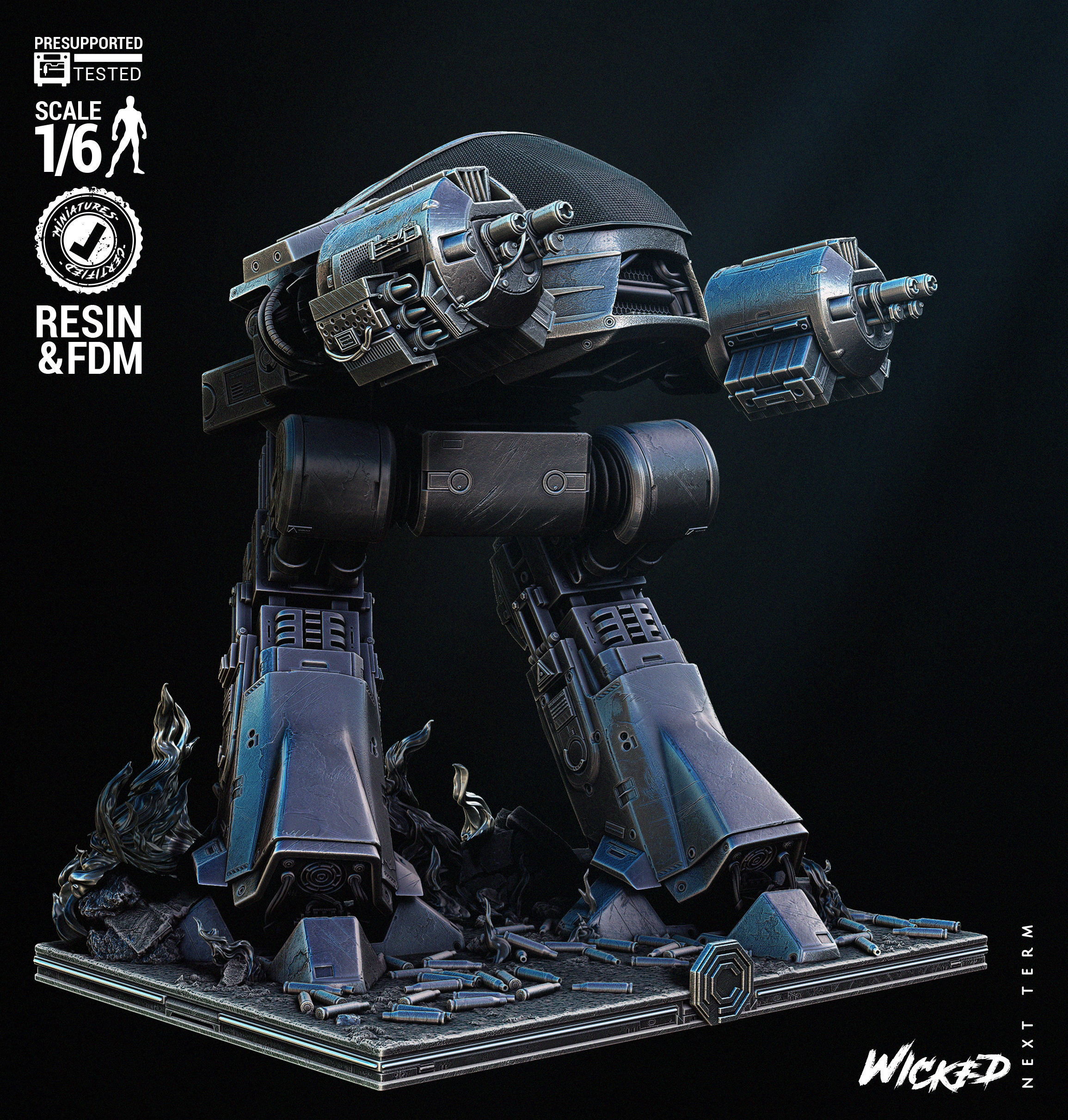 Wicked Movies ED 209 Sculpture Tested for 3D printing  3D print model_83