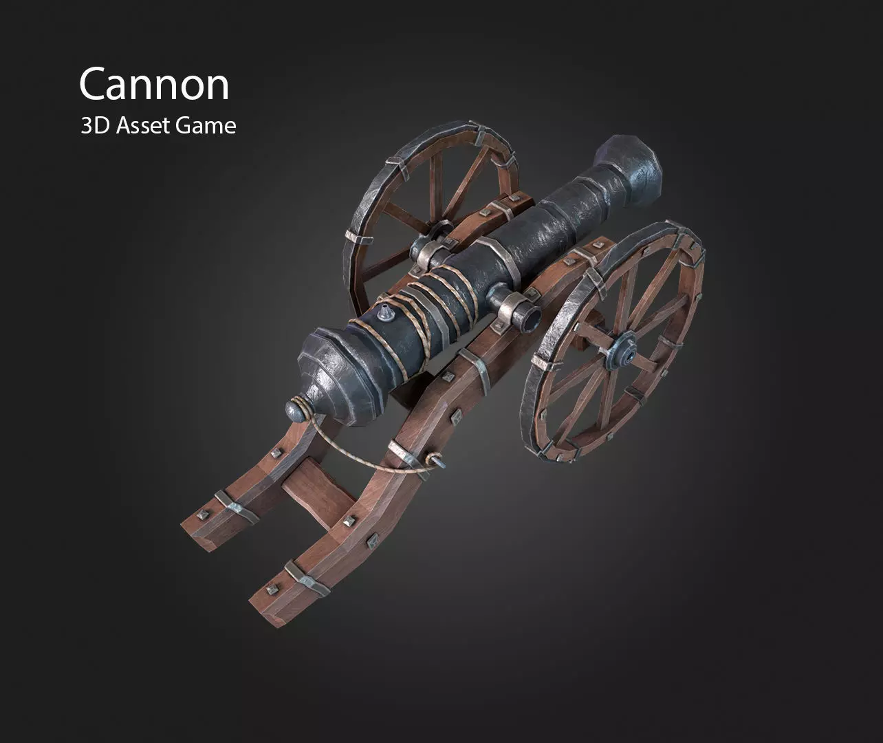 Cannon Low-poly 3D model_0