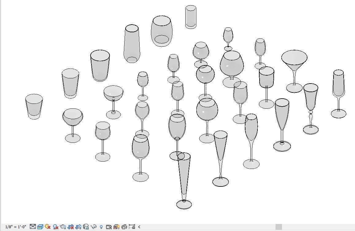 Elegant Collection of 40 3D Cups and Glasses 3D model_2