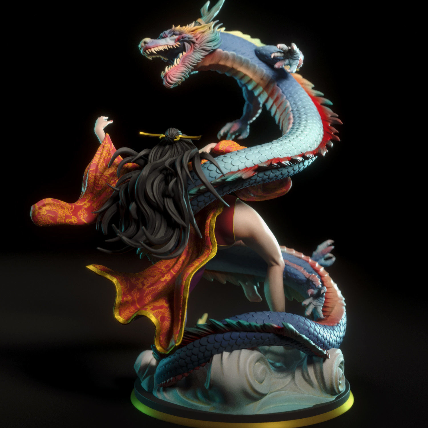 Yahui and the dragon 3D print model_3
