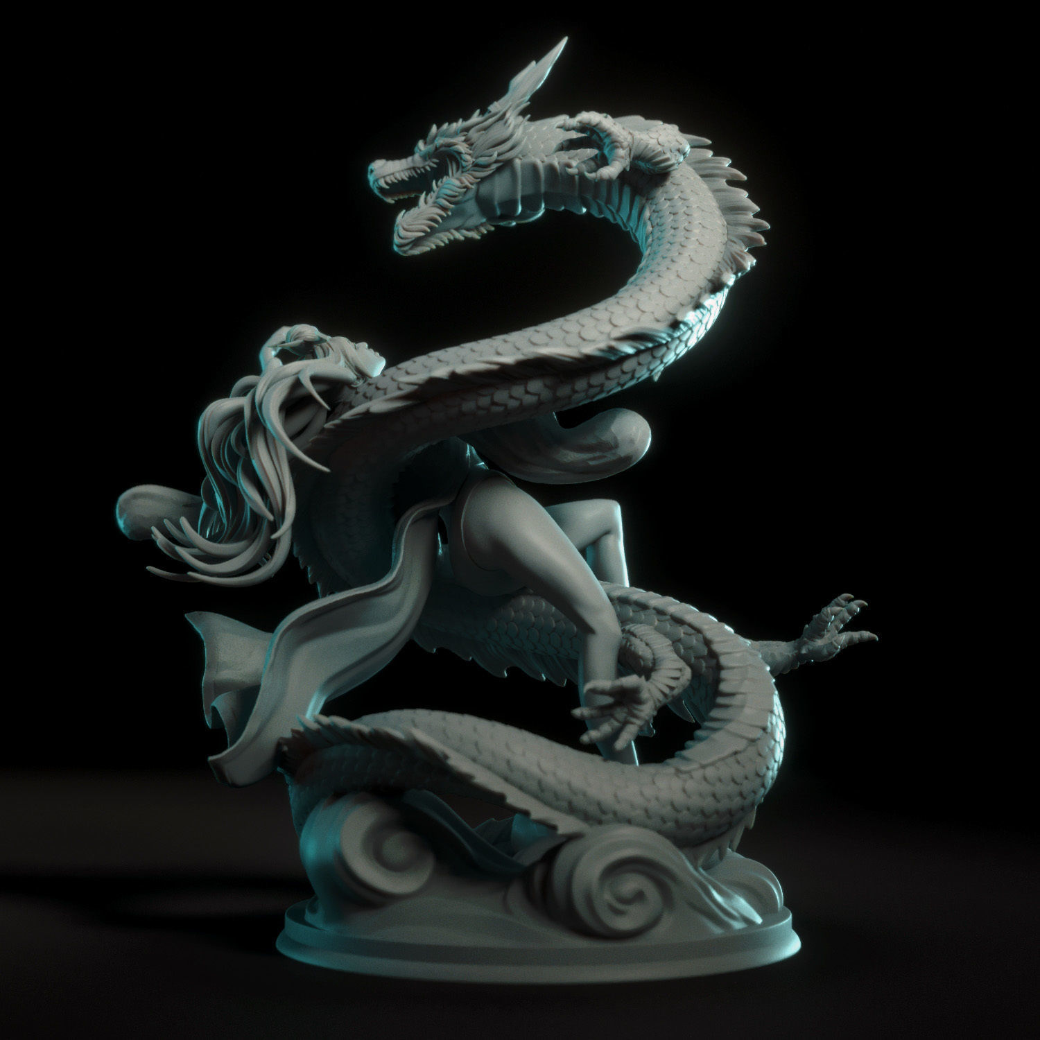 Yahui and the dragon 3D print model_8