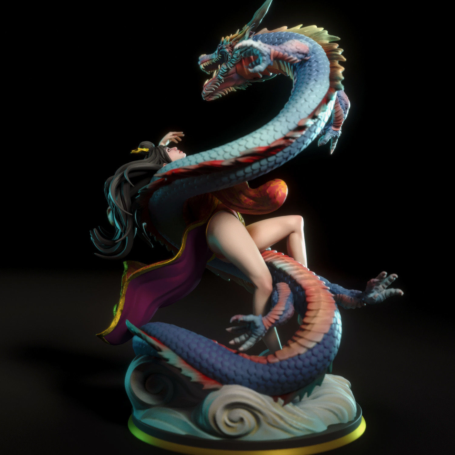 Yahui and the dragon 3D print model_2