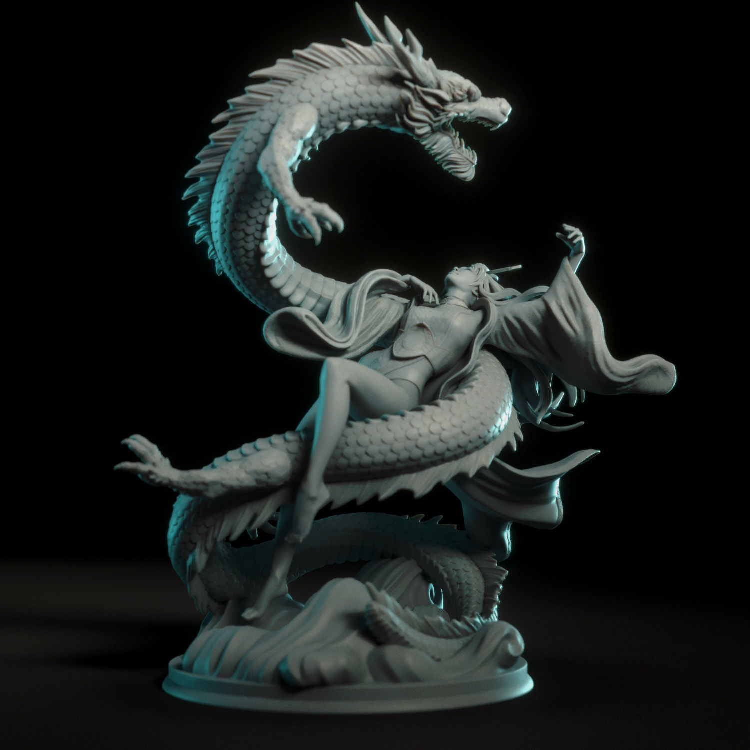 Yahui and the dragon 3D print model_7