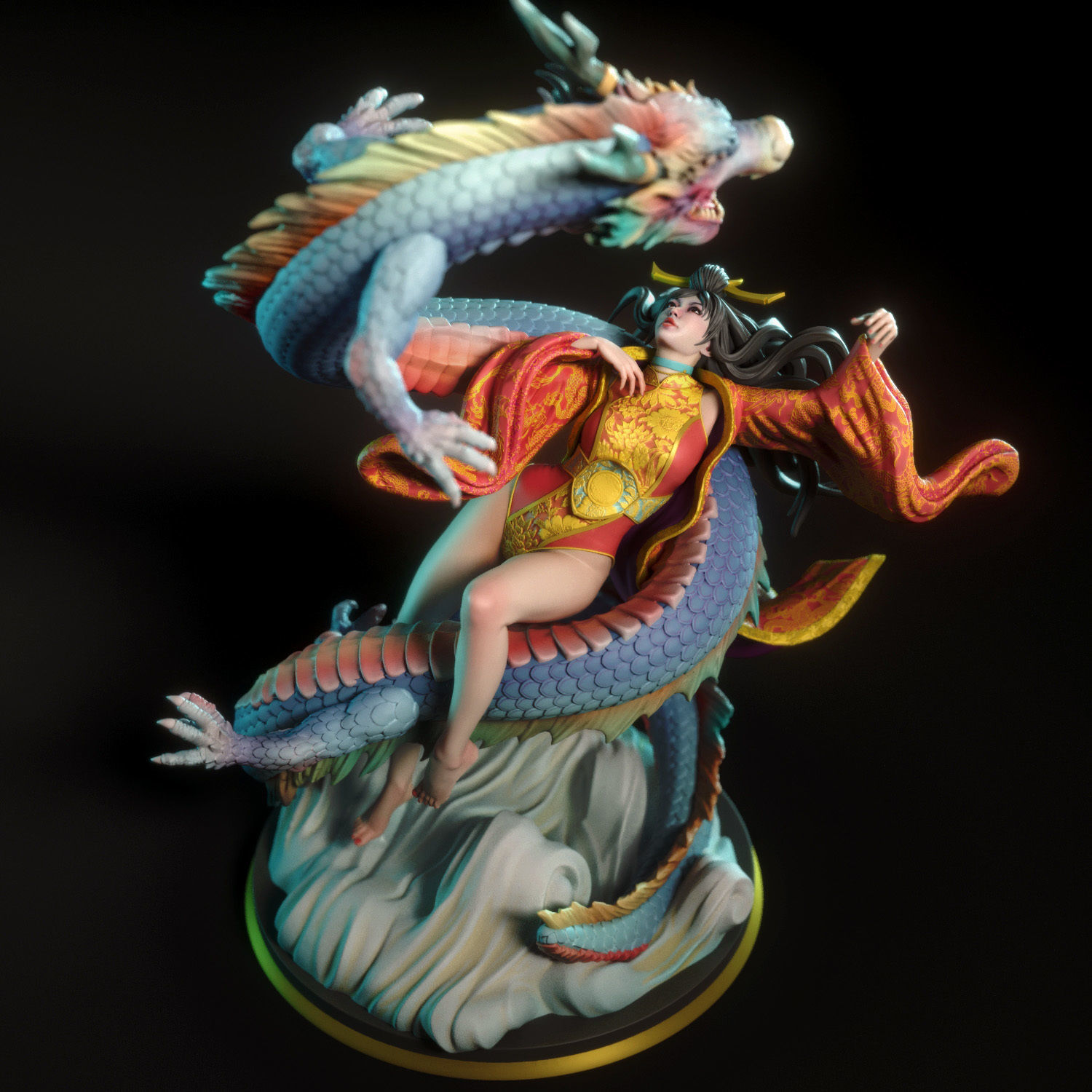 Yahui and the dragon 3D print model_6