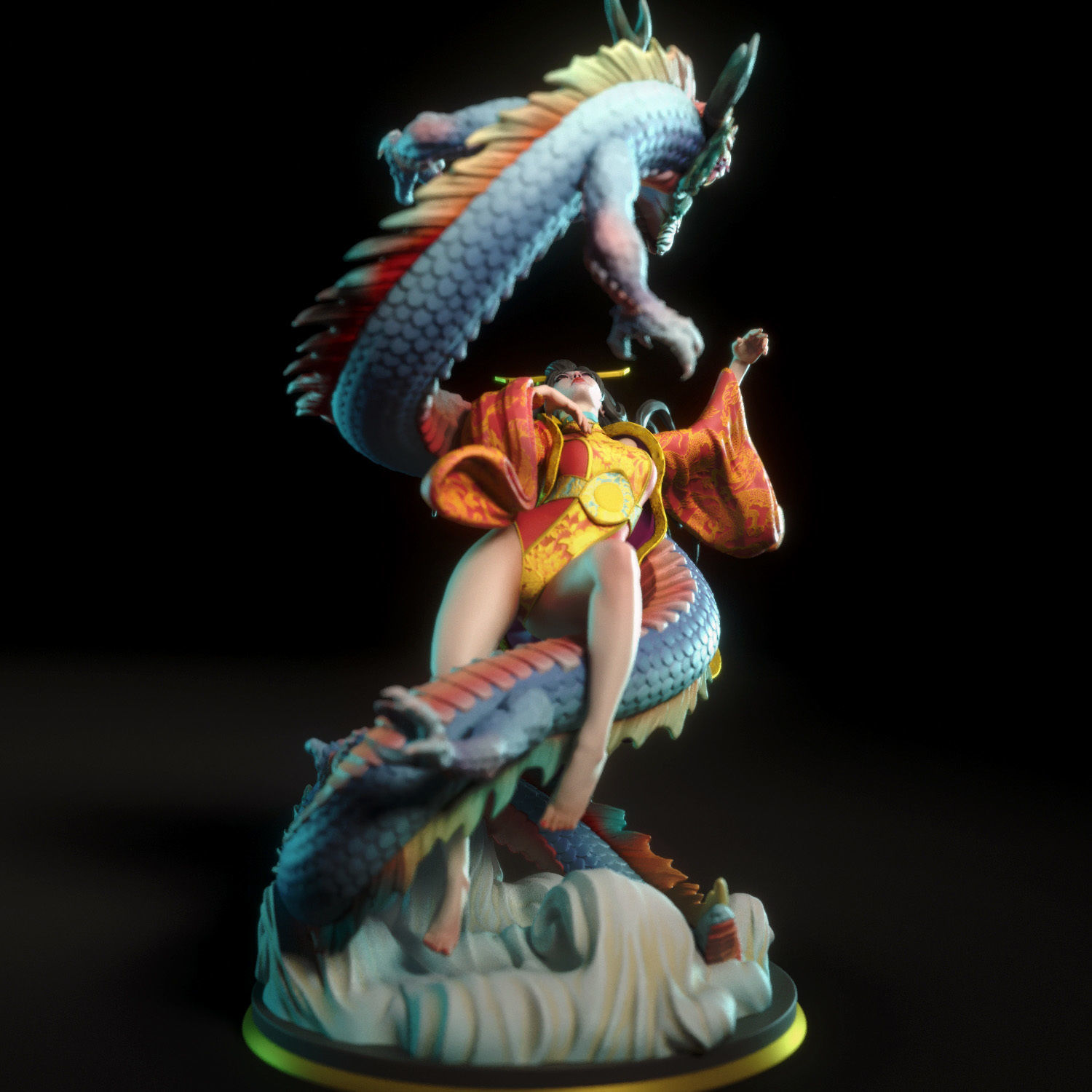 Yahui and the dragon 3D print model_1