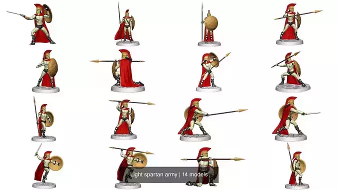 Light spartan army 3D Model Collection