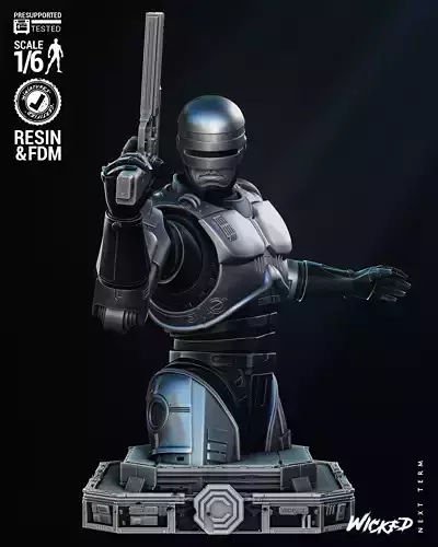 Wicked Movies Robocop Bust Tested for 3D printing 3D print model