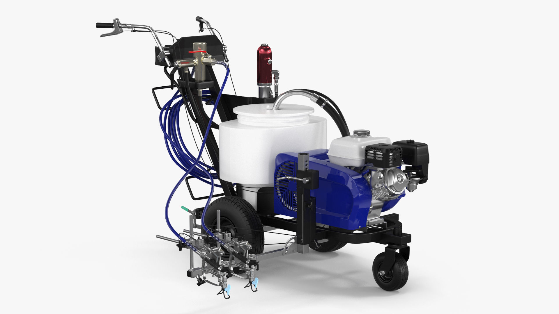 Cold Paint Road Marking Machine Rigged 3D model
