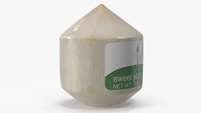 Fresh Young Shelled Coconut Pack 3D model 6