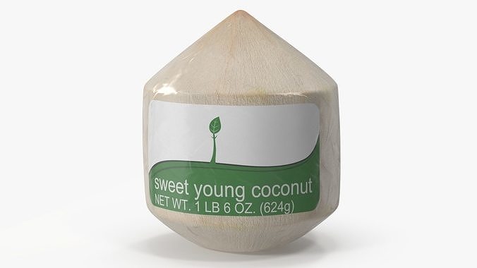 Fresh Young Shelled Coconut Pack 3D model