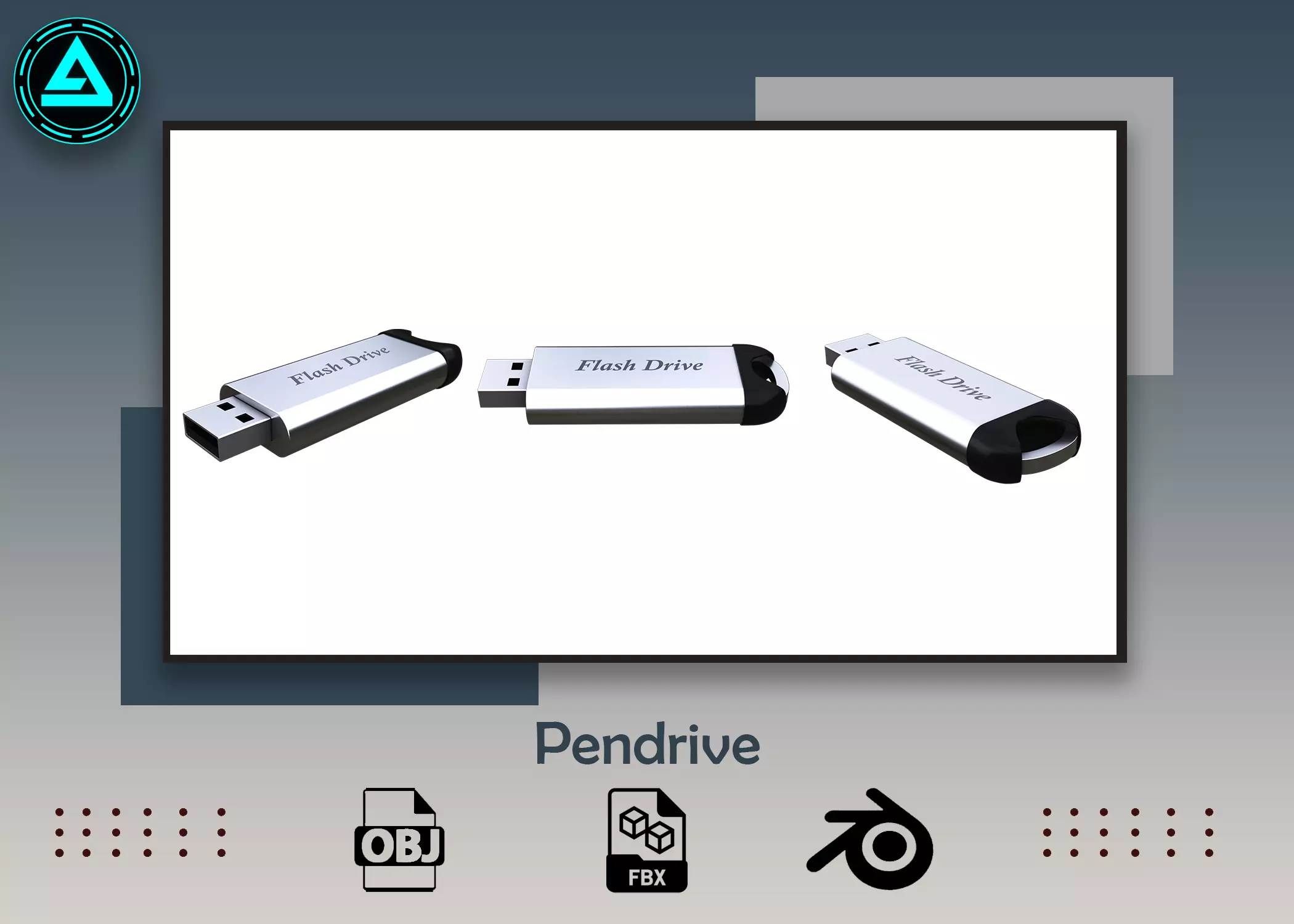 Pendrive Low-poly 3D model_0