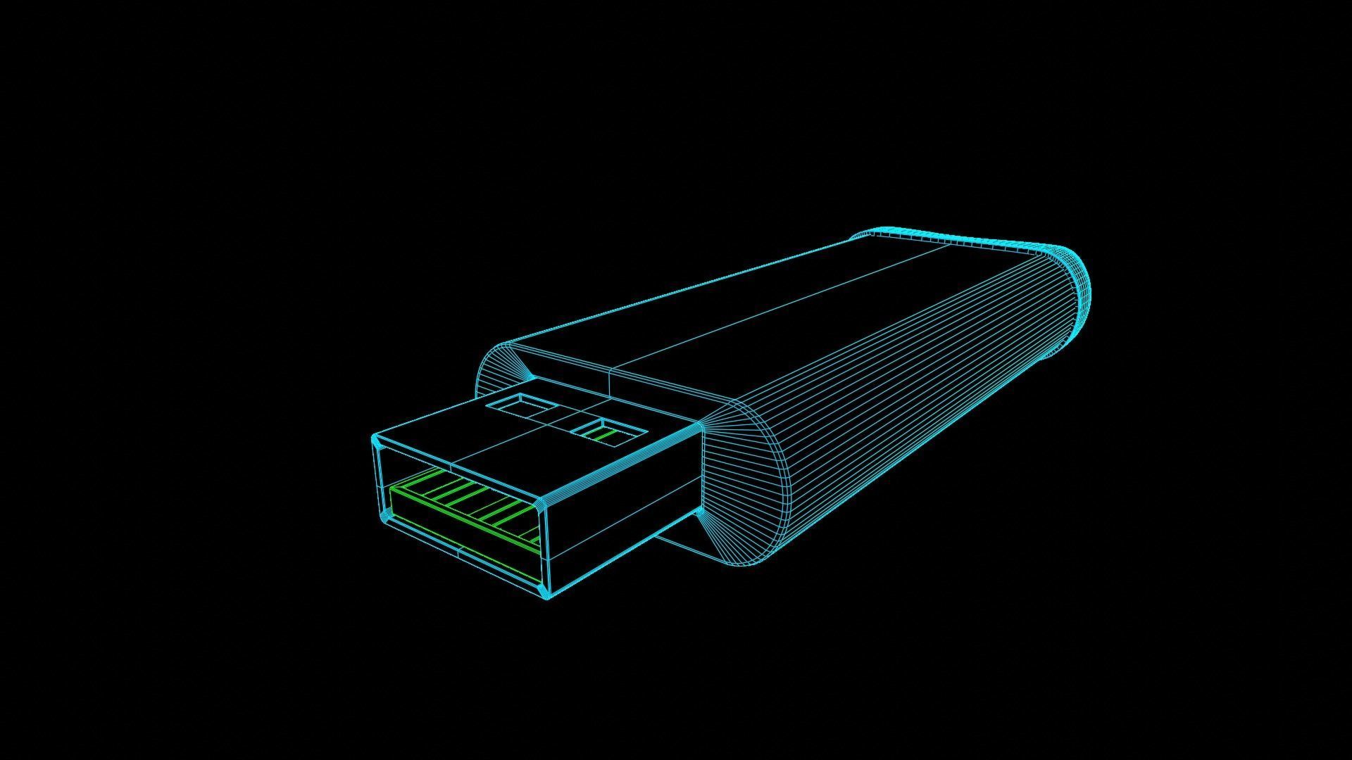 Pendrive Low-poly 3D model_7