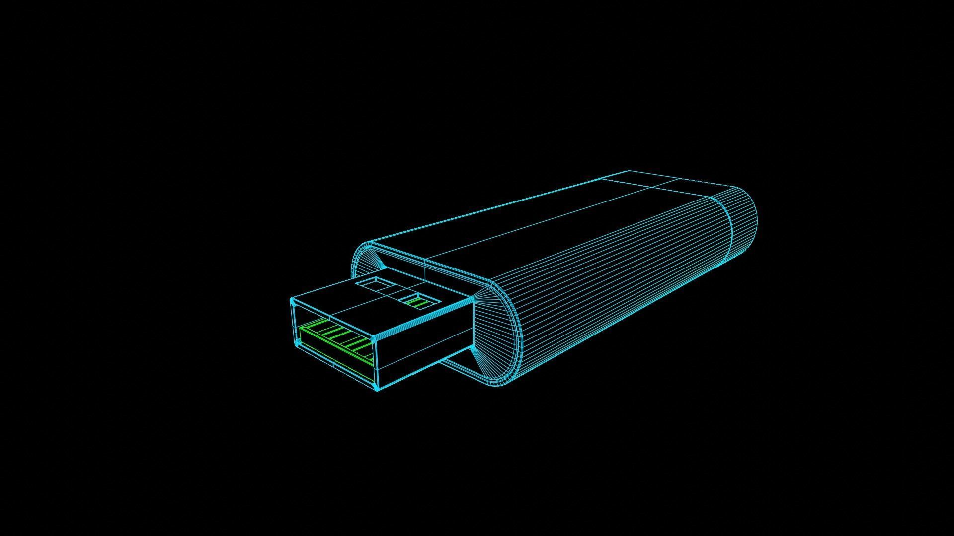 Pendrive Low-poly 3D model_7