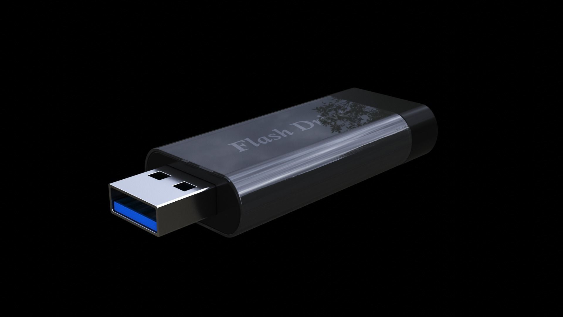 Pendrive Low-poly 3D model_1