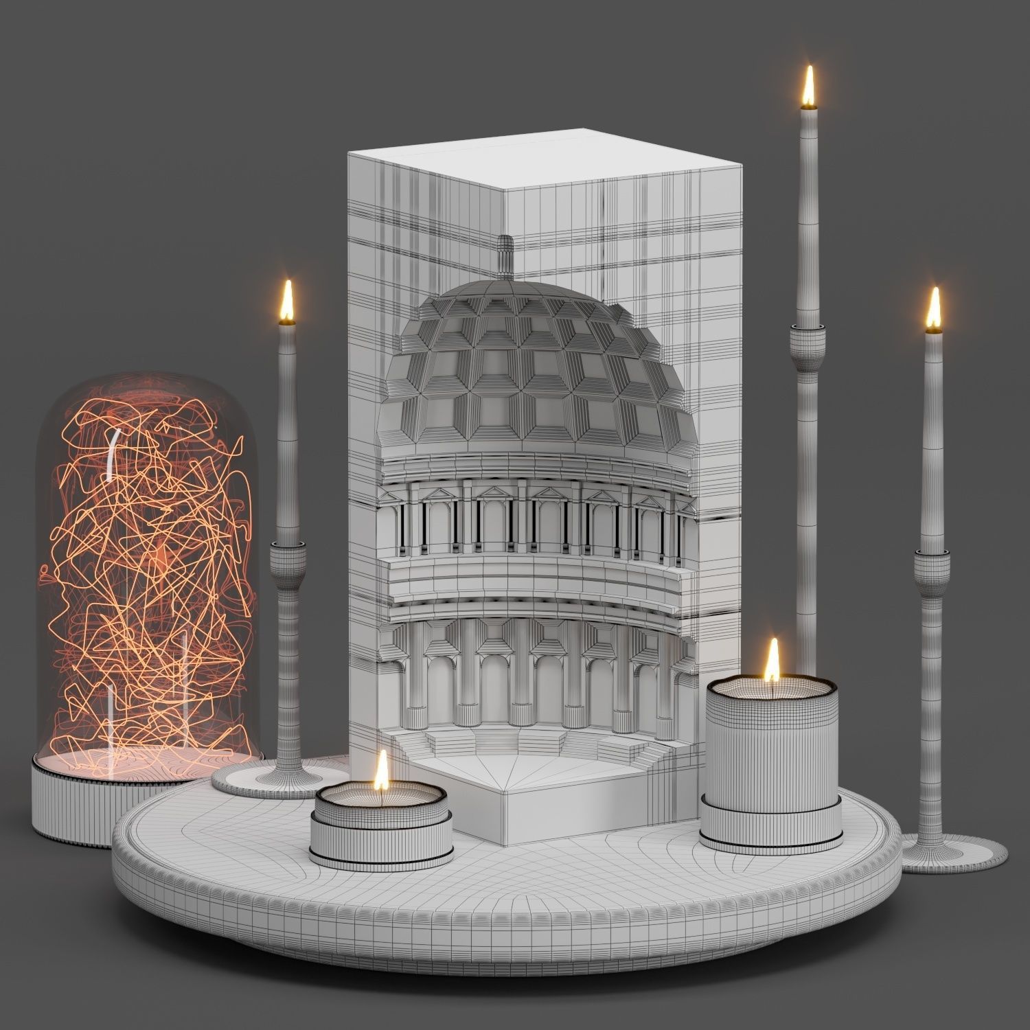 Decorative set - Pantheon 3D model_3