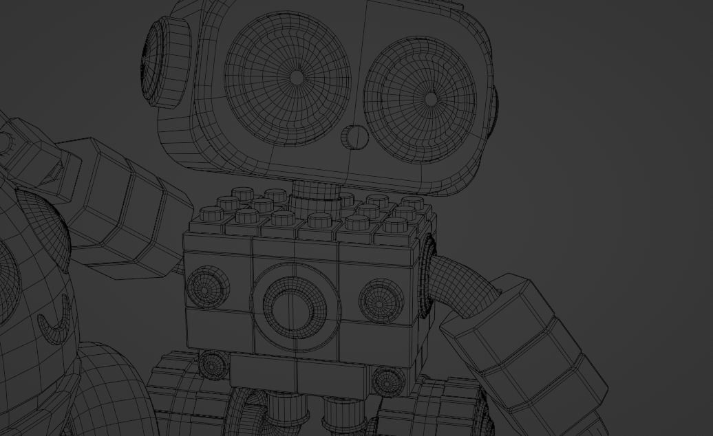 Little robots Low-poly 3D model_5