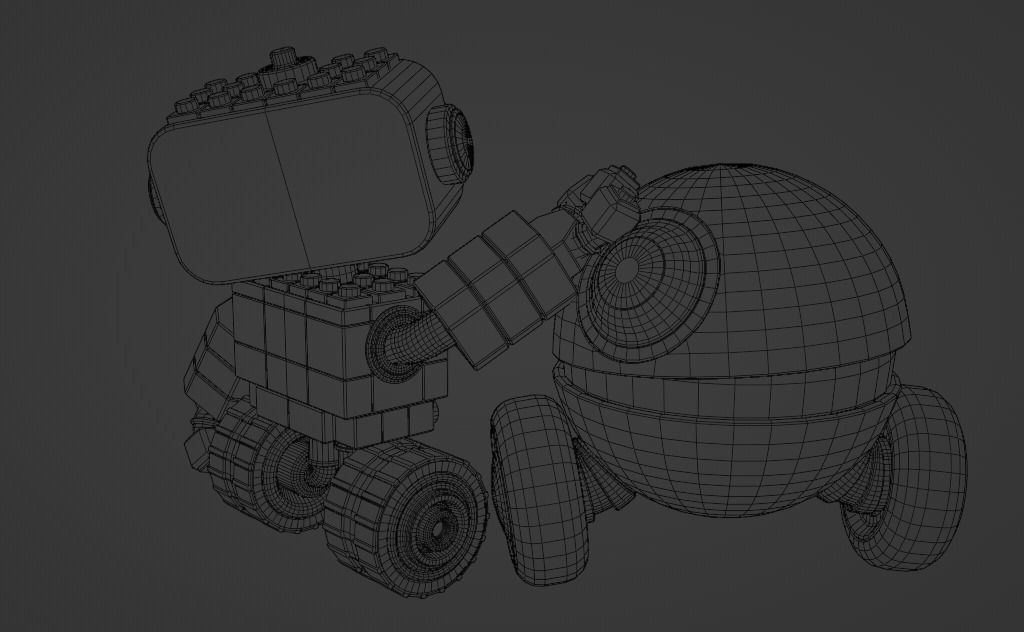 Little robots Low-poly 3D model_3
