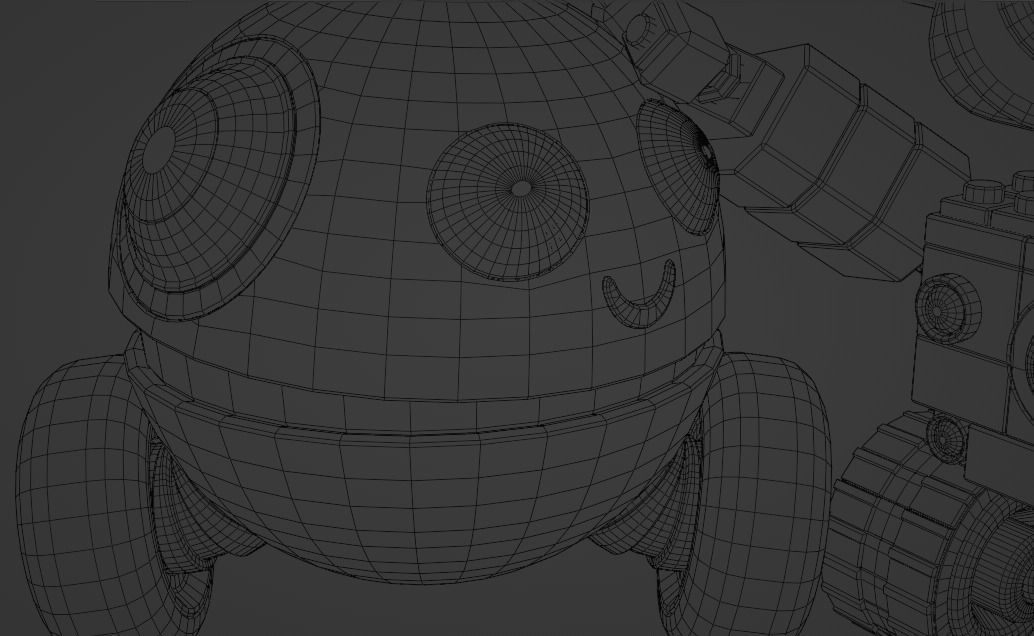 Little robots Low-poly 3D model_4