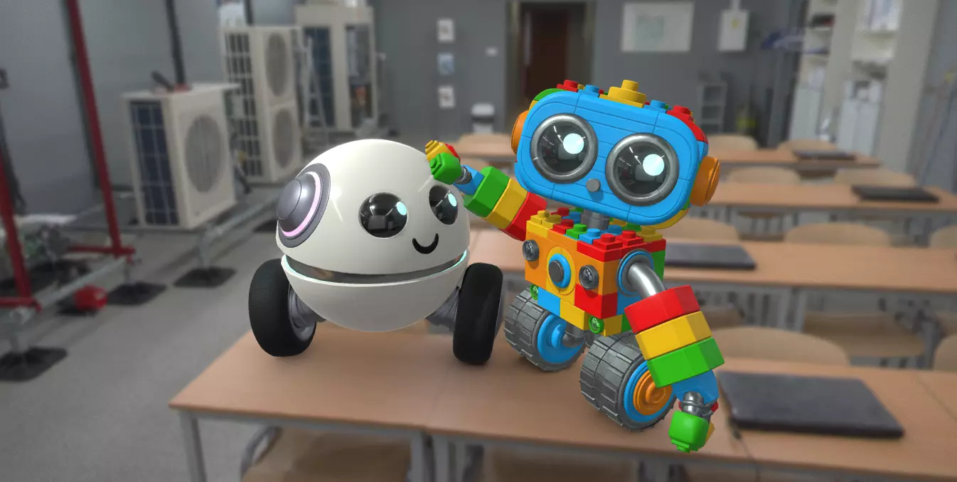 Little robots Low-poly 3D model_0