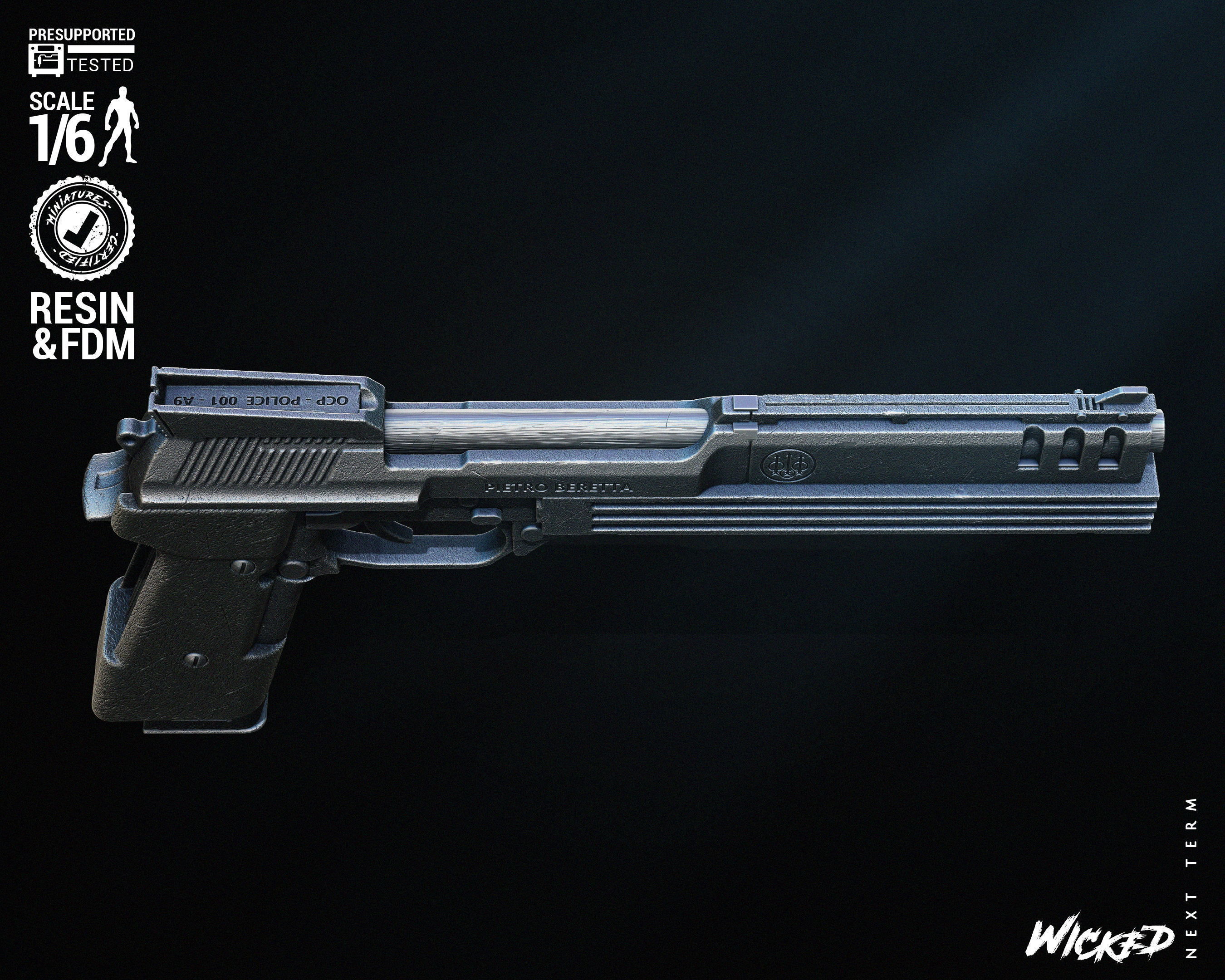 Wicked Movies Robocop Gun Tested for 3D printing 3D print model_38