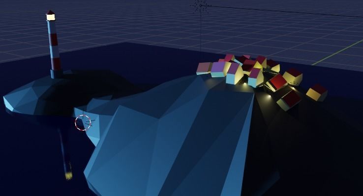Lighthouse City Low-poly 3D model_2