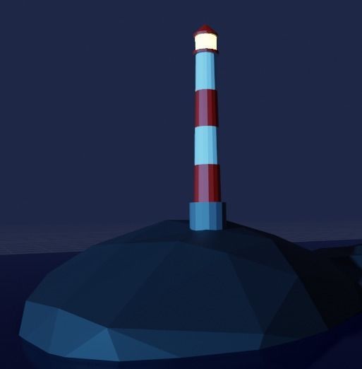 Lighthouse City Low-poly 3D model_3