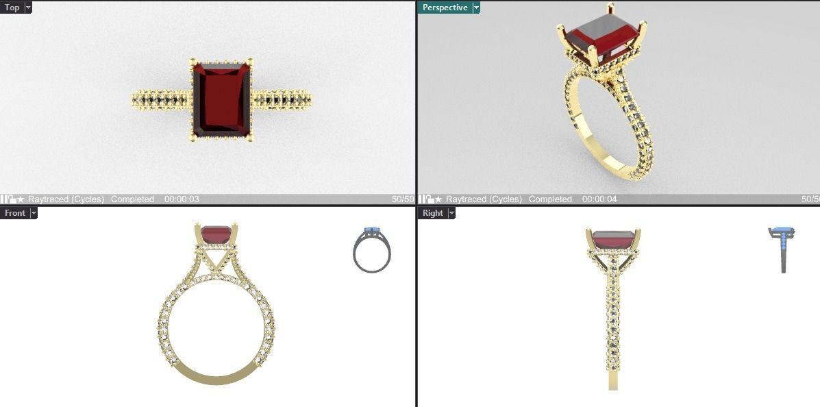 Engagement Ring 3D print model_1