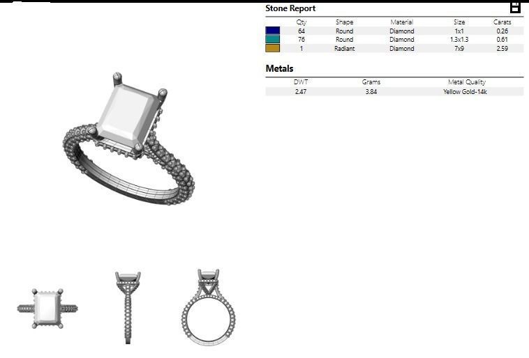 Engagement Ring 3D print model_2
