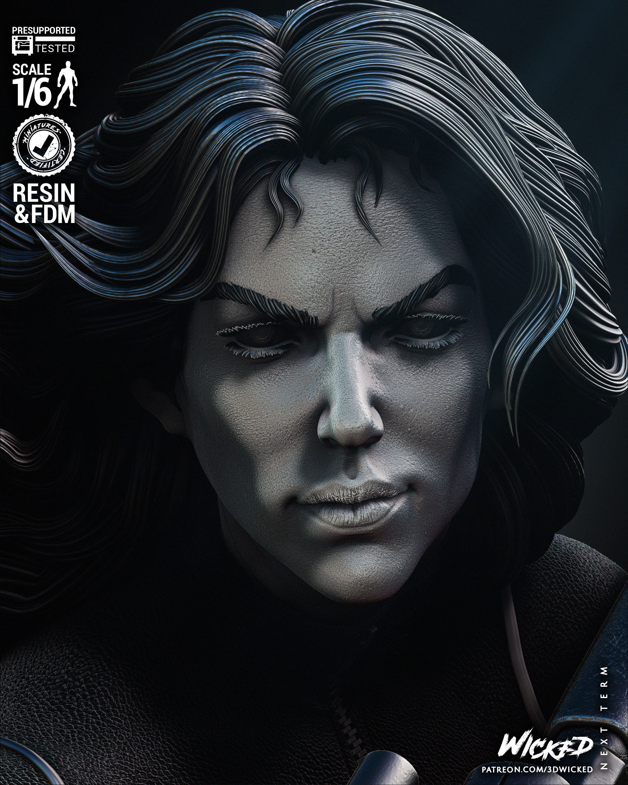 Wicked Marvel Black Widow Sculpture Tested for 3D printing 3D print model_43