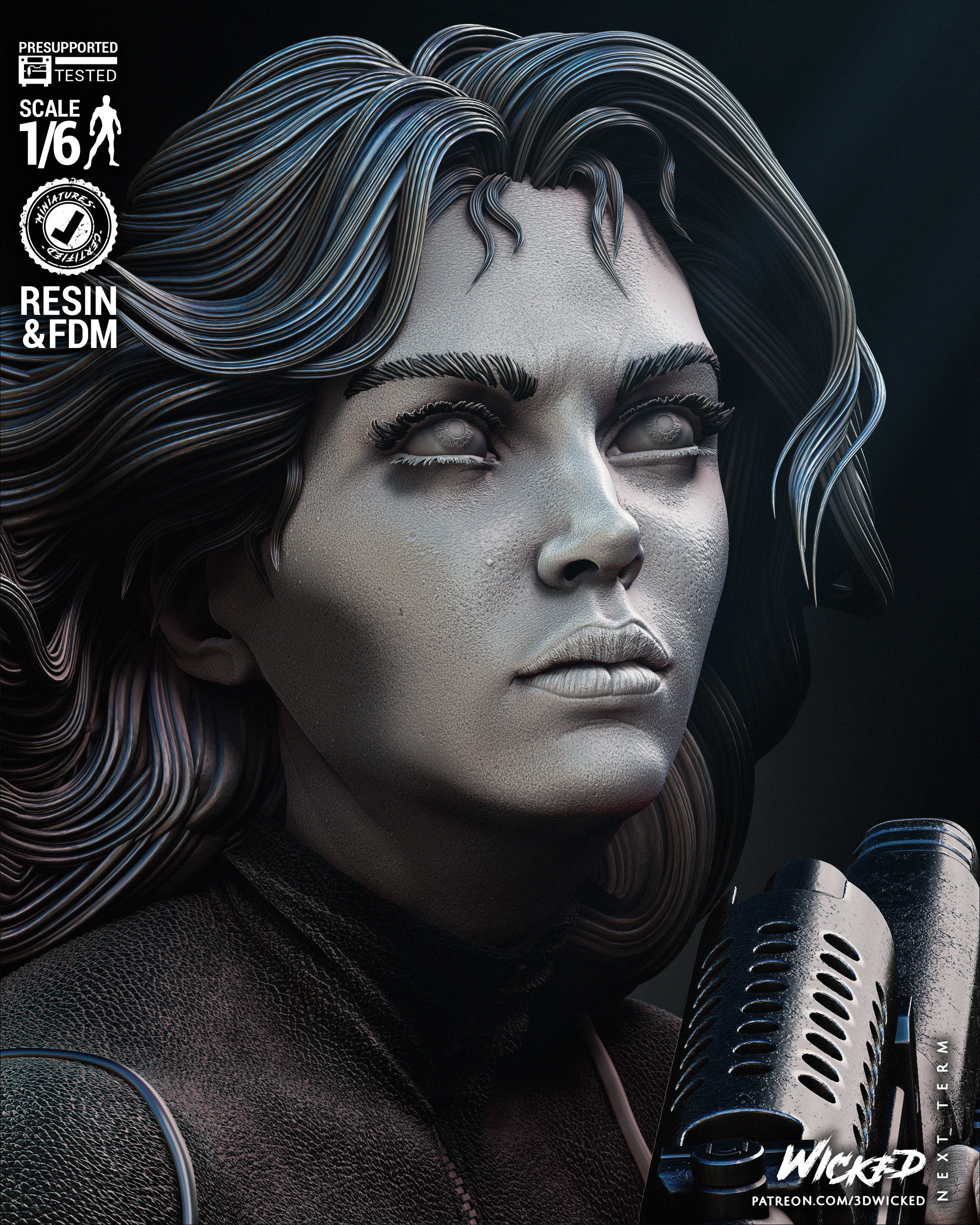 Wicked Marvel Black Widow Sculpture Tested for 3D printing 3D print model_5