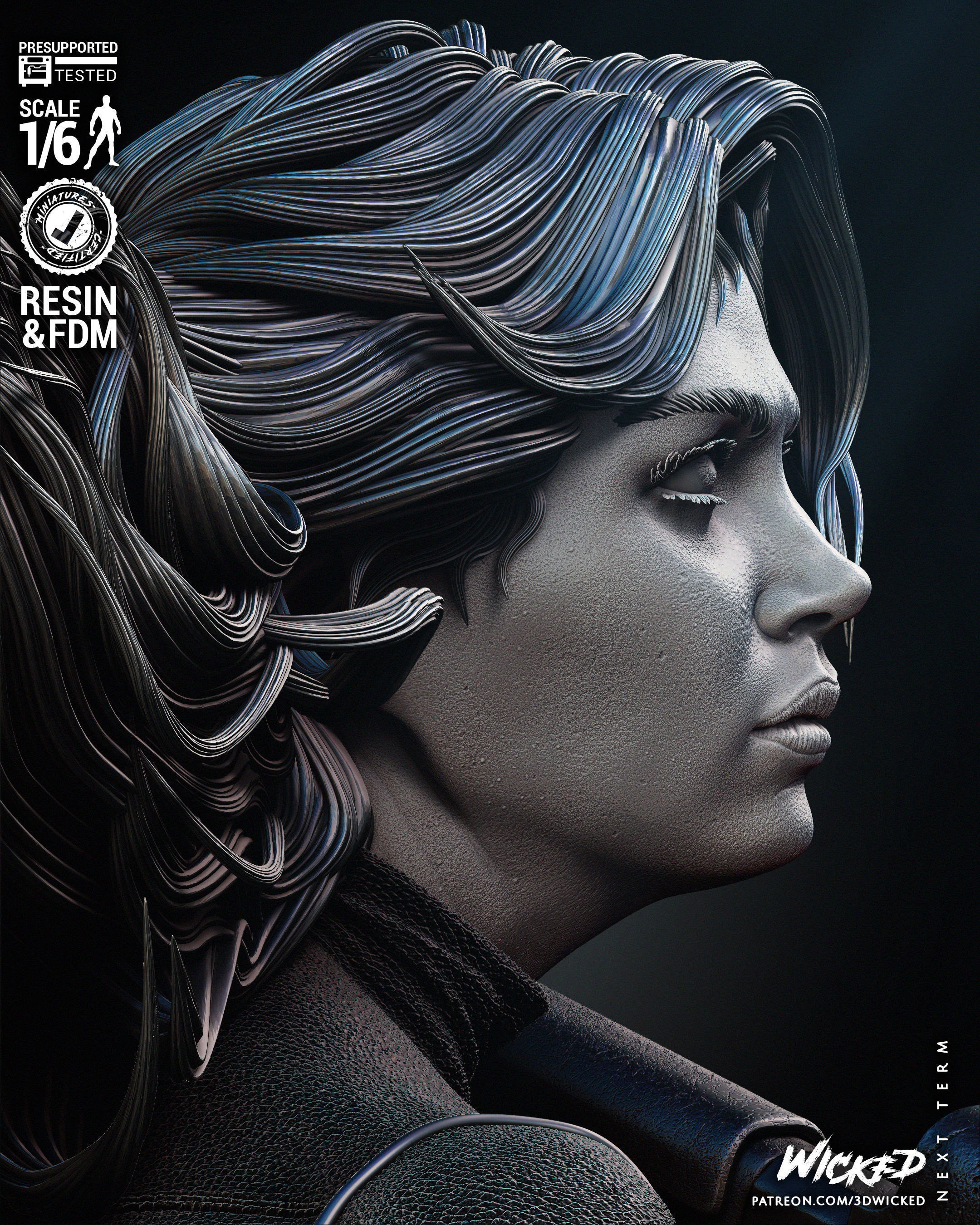 Wicked Marvel Black Widow Sculpture Tested for 3D printing 3D print model_20