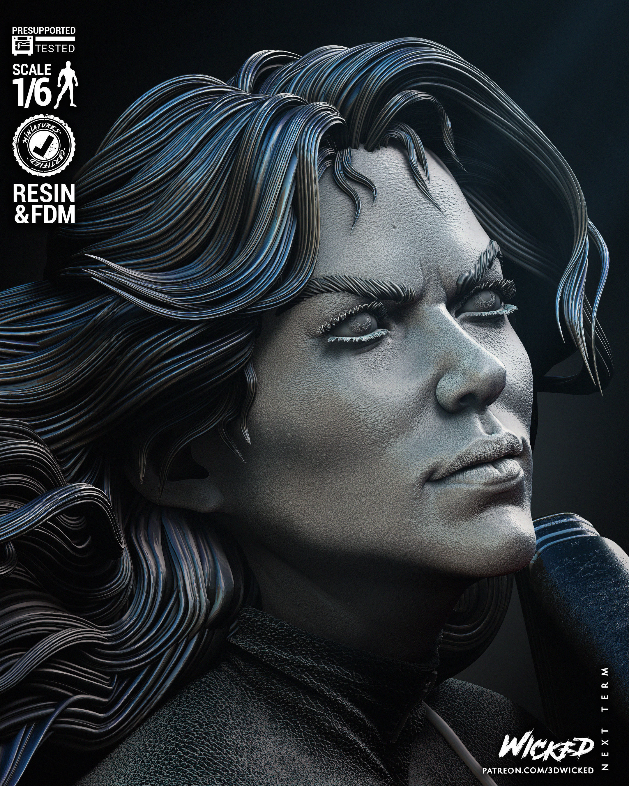 Wicked Marvel Black Widow Sculpture Tested for 3D printing 3D print model_70
