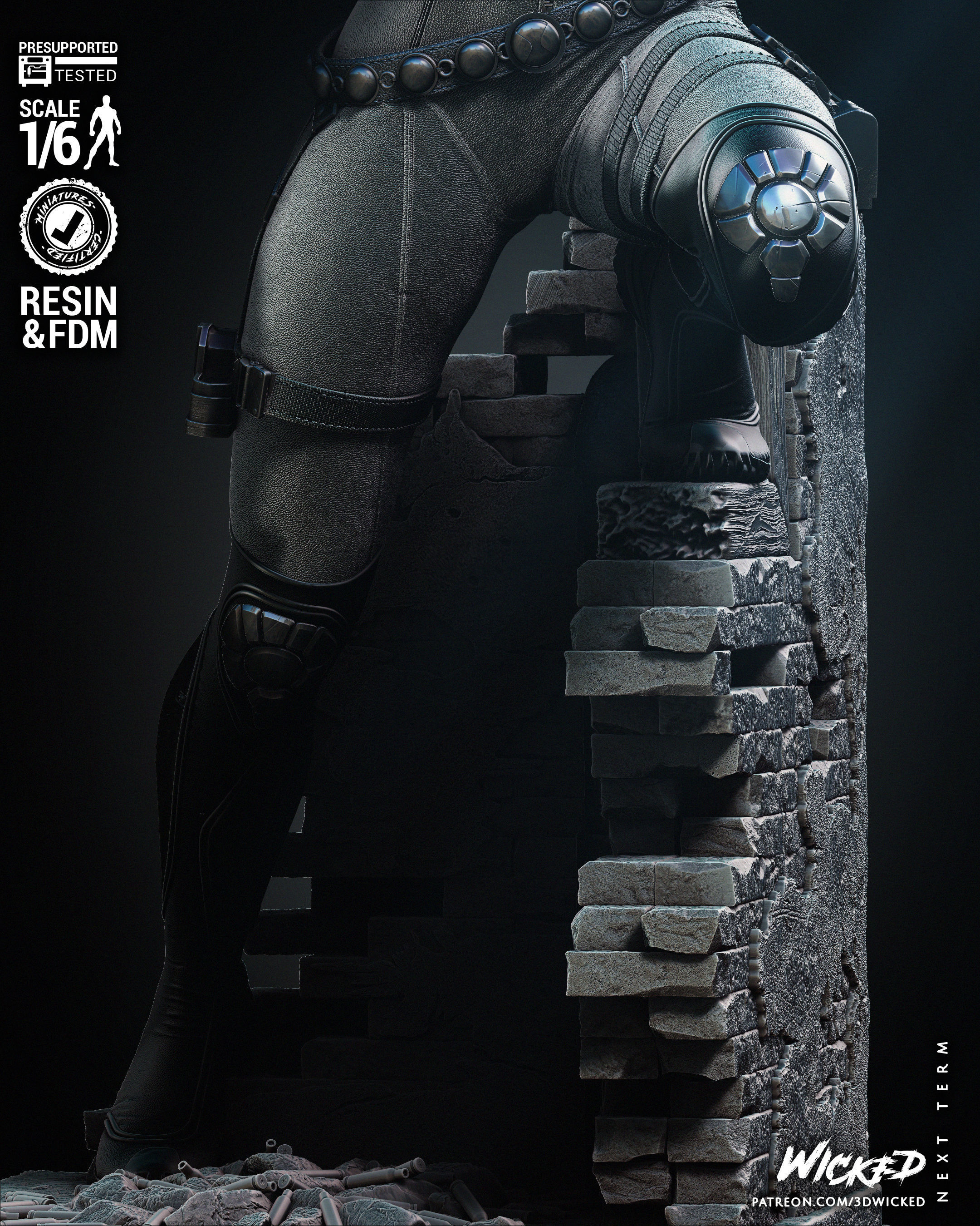 Wicked Marvel Black Widow Sculpture Tested for 3D printing 3D print model_4