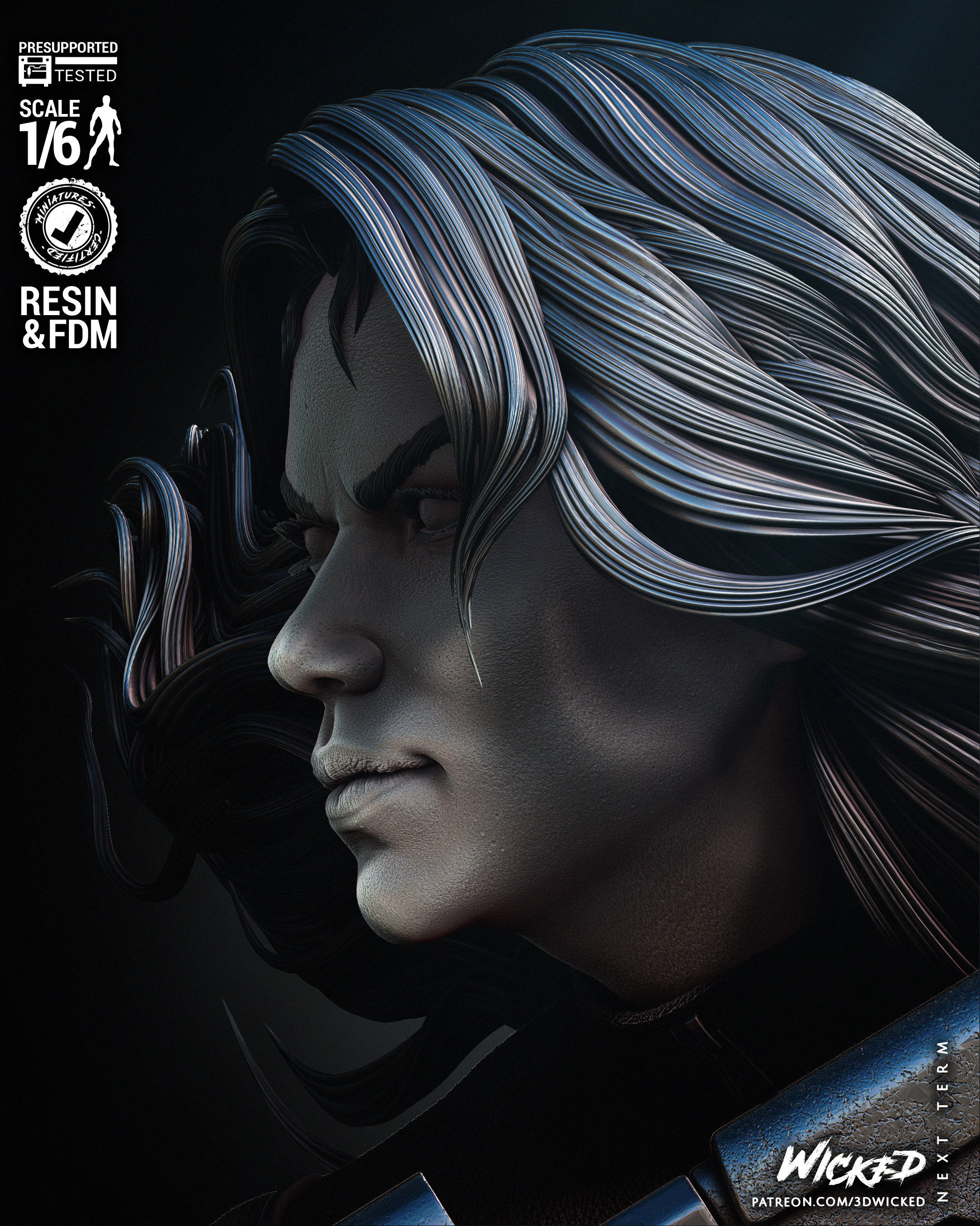 Wicked Marvel Black Widow Sculpture Tested for 3D printing 3D print model_23