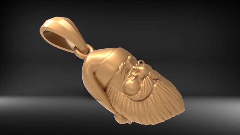 Christmas Spirit Santa Claus Saint Nick Pendant Necklace 3D print model_17