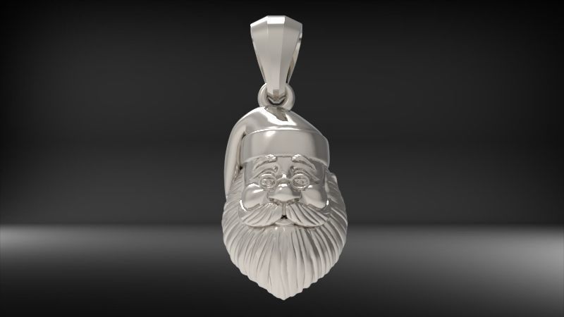 Christmas Spirit Santa Claus Saint Nick Pendant Necklace 3D print model_6
