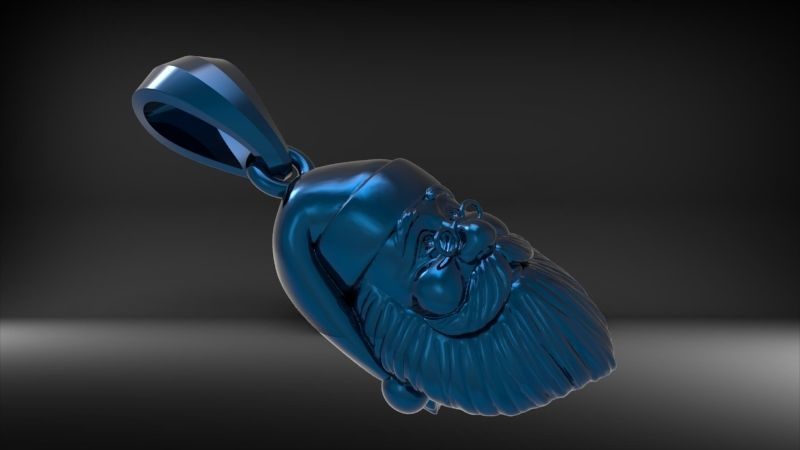 Christmas Spirit Santa Claus Saint Nick Pendant Necklace 3D print model_21