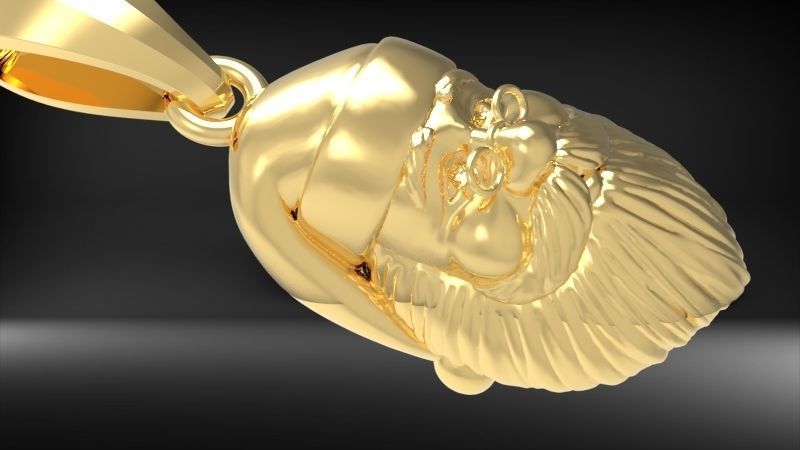 Christmas Spirit Santa Claus Saint Nick Pendant Necklace 3D print model_25