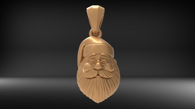 Christmas Spirit Santa Claus Saint Nick Pendant Necklace 3D print model_5