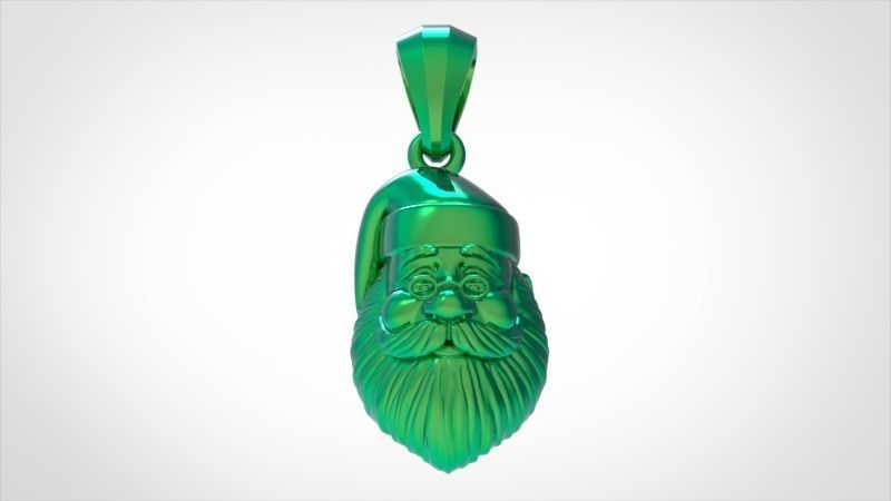 Christmas Spirit Santa Claus Saint Nick Pendant Necklace 3D print model_9