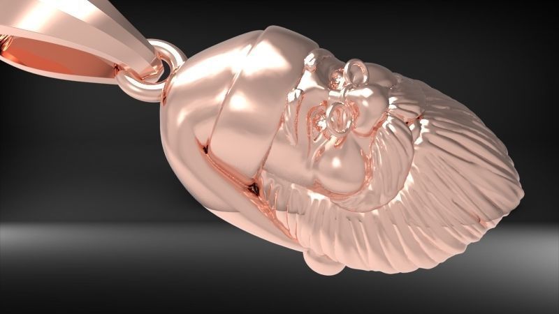 Christmas Spirit Santa Claus Saint Nick Pendant Necklace 3D print model_27