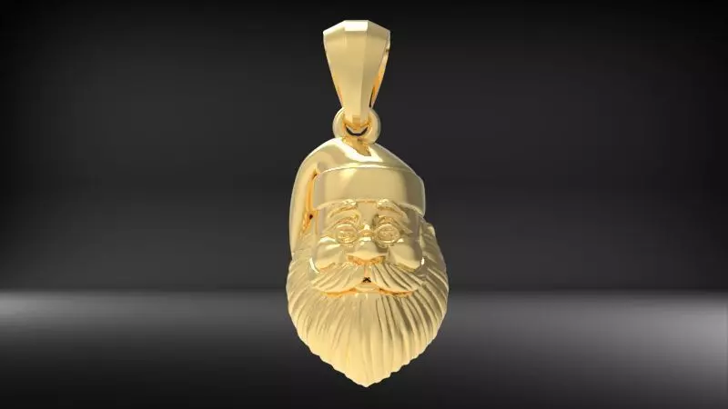 Christmas Spirit Santa Claus Saint Nick Pendant Necklace 3D print model_0
