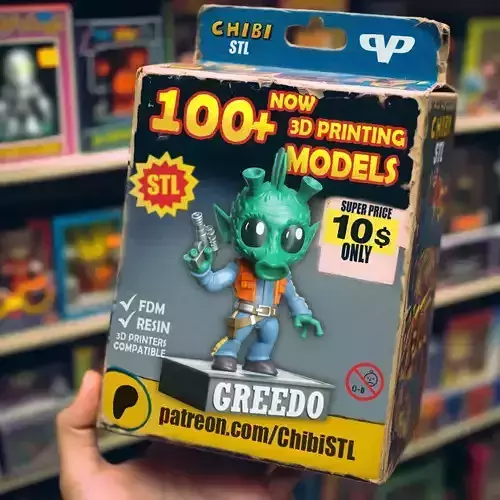Greedo Chibi STL for 3D Printing ChibiSTL 3DXM 3D print model